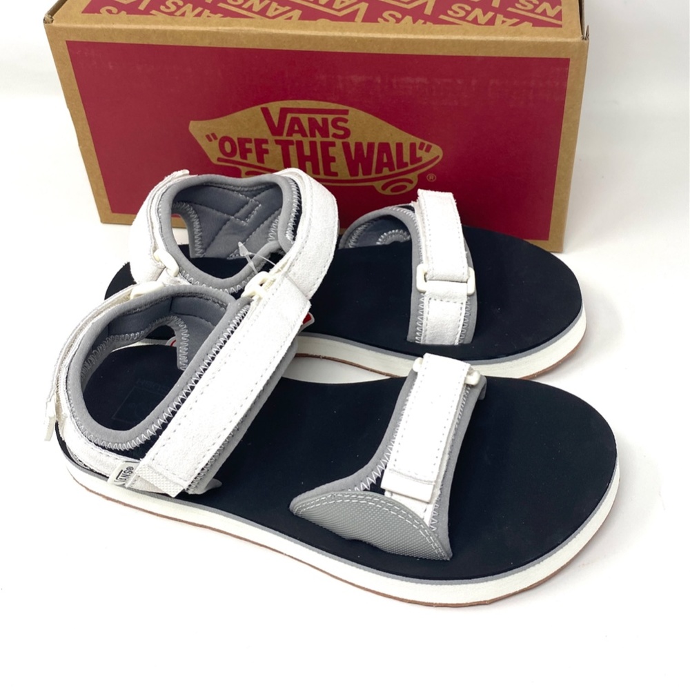 VANS Women's Size VN0A4U23A3M TRI-LOCK White Gray Black Synthetic Suede Sandals - Picture 7 of 8